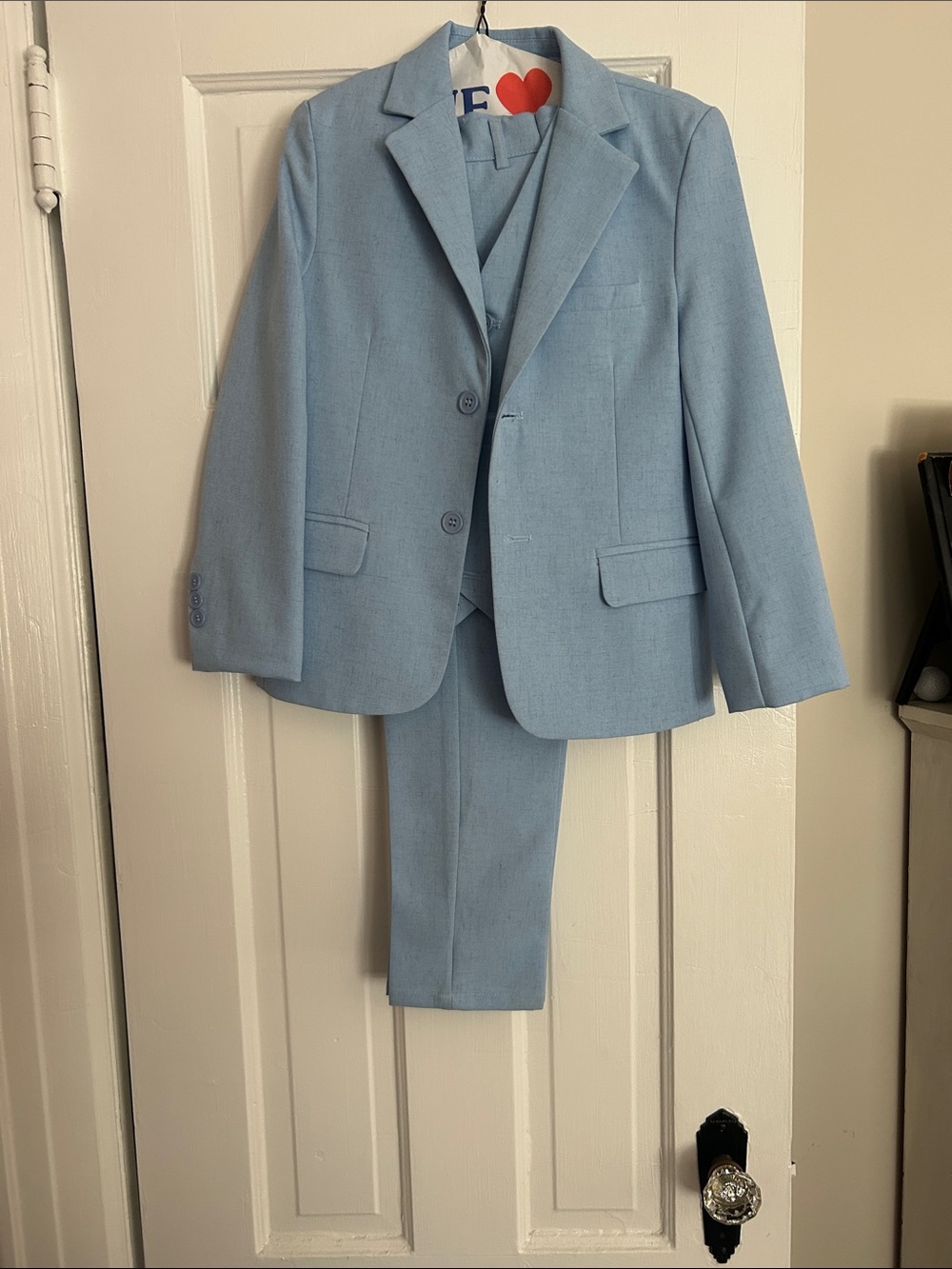 Classic Light Blue Boys Suit Jacket, Vest & Pants